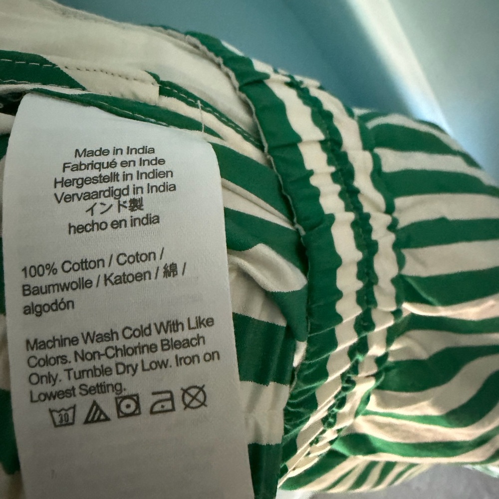 Madewell NWT Green and white striped poplin 100% cotton midi skirt - Picture 8 of 8